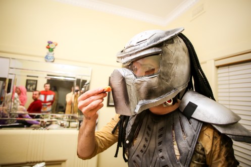 This is the effect I needed to avoid. Also, handy tip to Predators out there: you can't eat through your helmet.